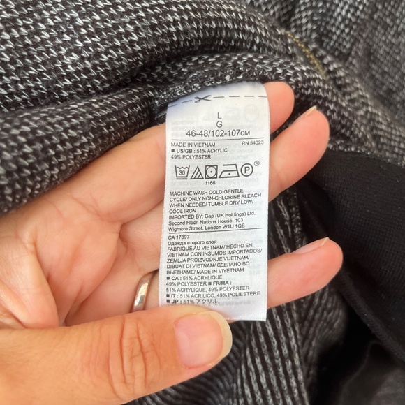 Banana Republic Sz L Knit Full Zip Jacket Sweater Gray Mock Neck Pockets - Picture 8 of 8